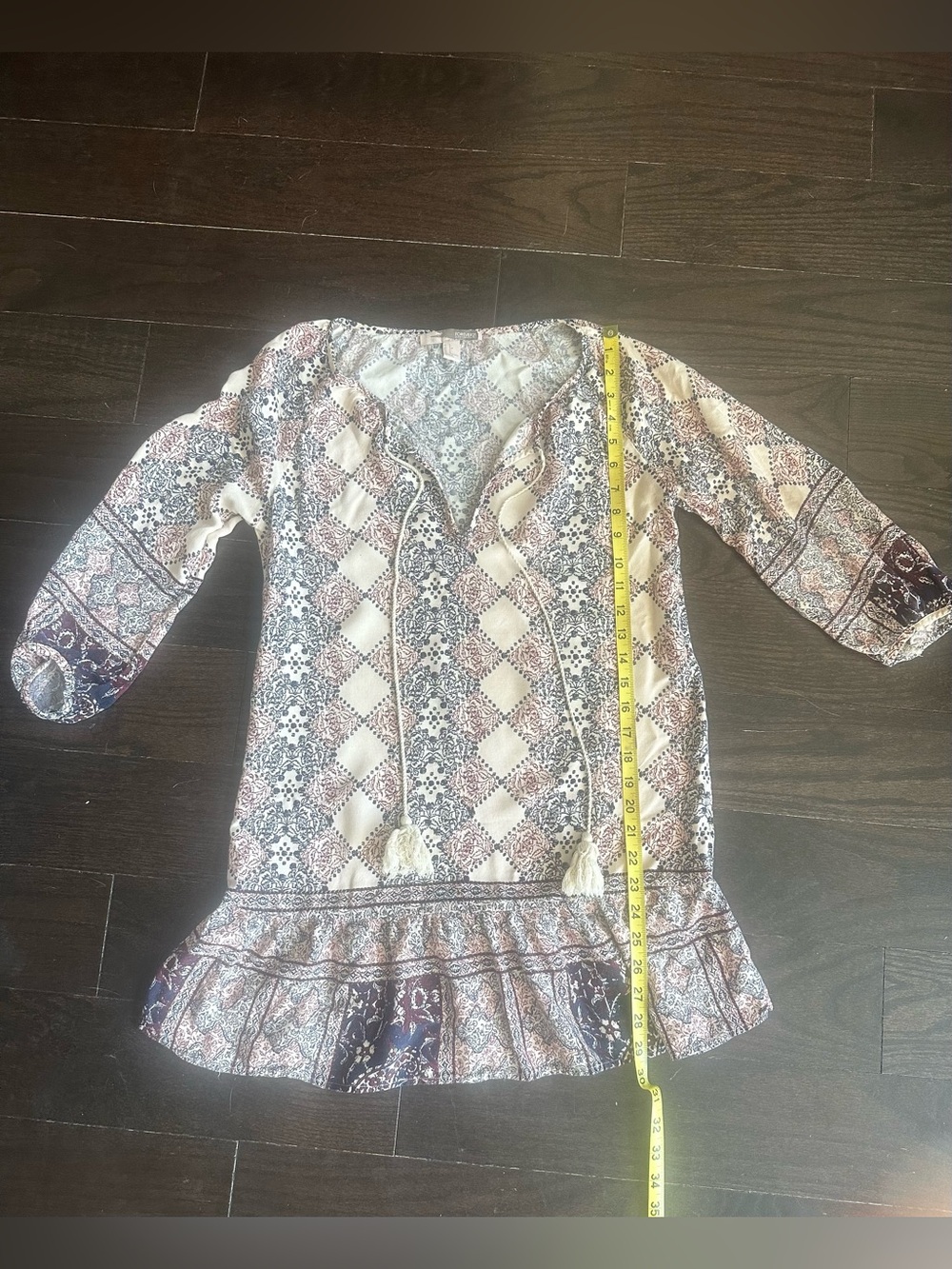 Boho Print Tunic Top oversized size small Forever 21
